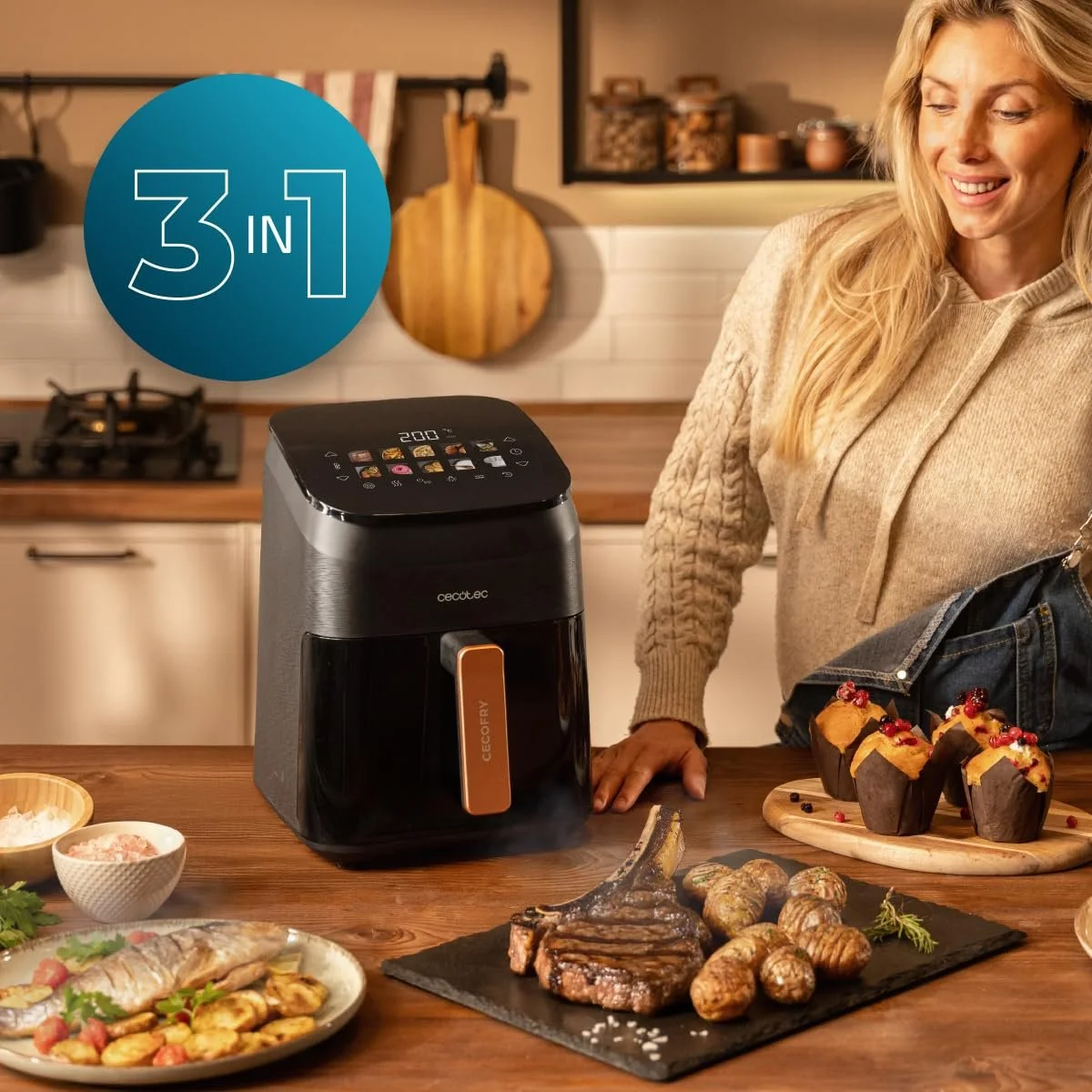 Мультипечь Cecotec Cecofry & Grill Smokin' 4500 4.5 L 1900 W, фото №4 Мультипечь Cecotec Cecofry & Grill Smokin' 4500 4.5 L 1900 W, фото №4