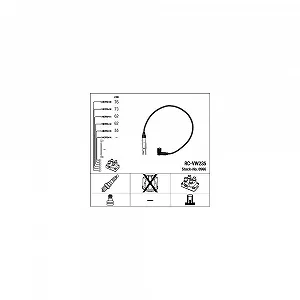 Комплект проводів запалювання NGK 0966 для AUDI SEAT SKODA VW LAMBORGHINI BENTLEY - Фото 1