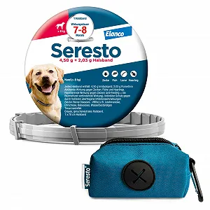 Нашийник від бліх та кліщів Elanco Seresto Promo Set для великих собак від 8 кг з диспенсером для пакетів - Фото 1