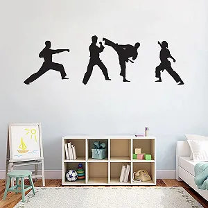 Наклейка на стіну Karate-Boxen силует карате спорт чорна - Фото 1