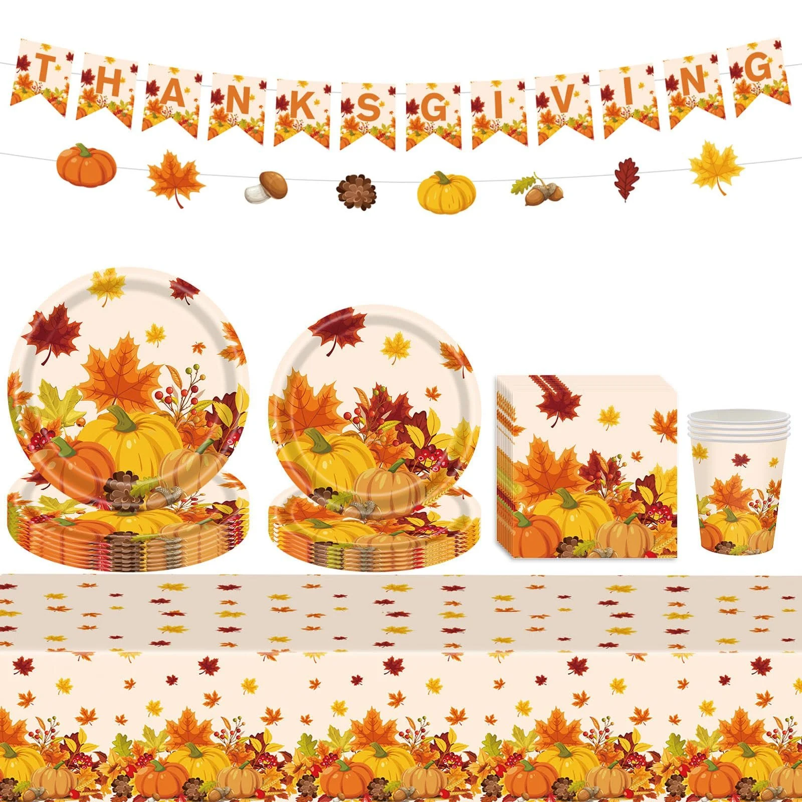 Набор праздничной посуды (тарелки, стаканы, салфетки, скатерть, баннер), фото №1 Набор праздничной посуды (тарелки, стаканы, салфетки, скатерть, баннер), фото №1