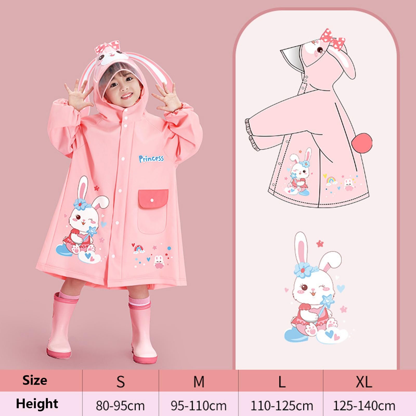 Детский дождевой плащ-накидка Со складным капюшоном Тонкий Дышащий Многоразовый Легкий Велосипедный дождевой пончо Дождевой плащ Дождевой пончо, фото №2 Детский дождевой плащ-накидка Со складным капюшоном Тонкий Дышащий Многоразовый Легкий Велосипедный дождевой пончо Дождевой плащ Дождевой пончо, фото №2