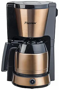 Капельная кофеварка Bestron ACM1000CO 8 чашек Термокувшин 1 L 900 W Медная - Фото 1