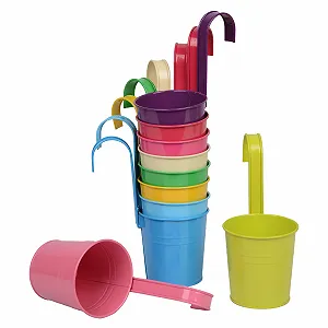 Підвісні квіткові горщики UNUS Набір 10 шт. Різнокольорові - Фото 1