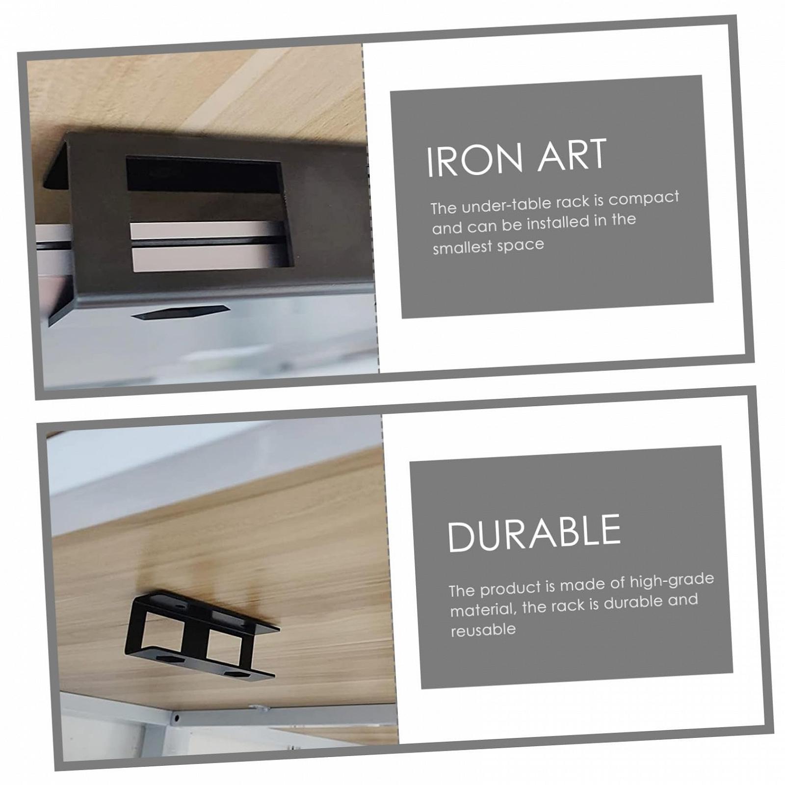 Полка для ноутбука из стали Углеродистая сталь Прочный Держатель для ноутбука под стол Экономия места Держатель для планшета Черный для офиса и дома, фото №8