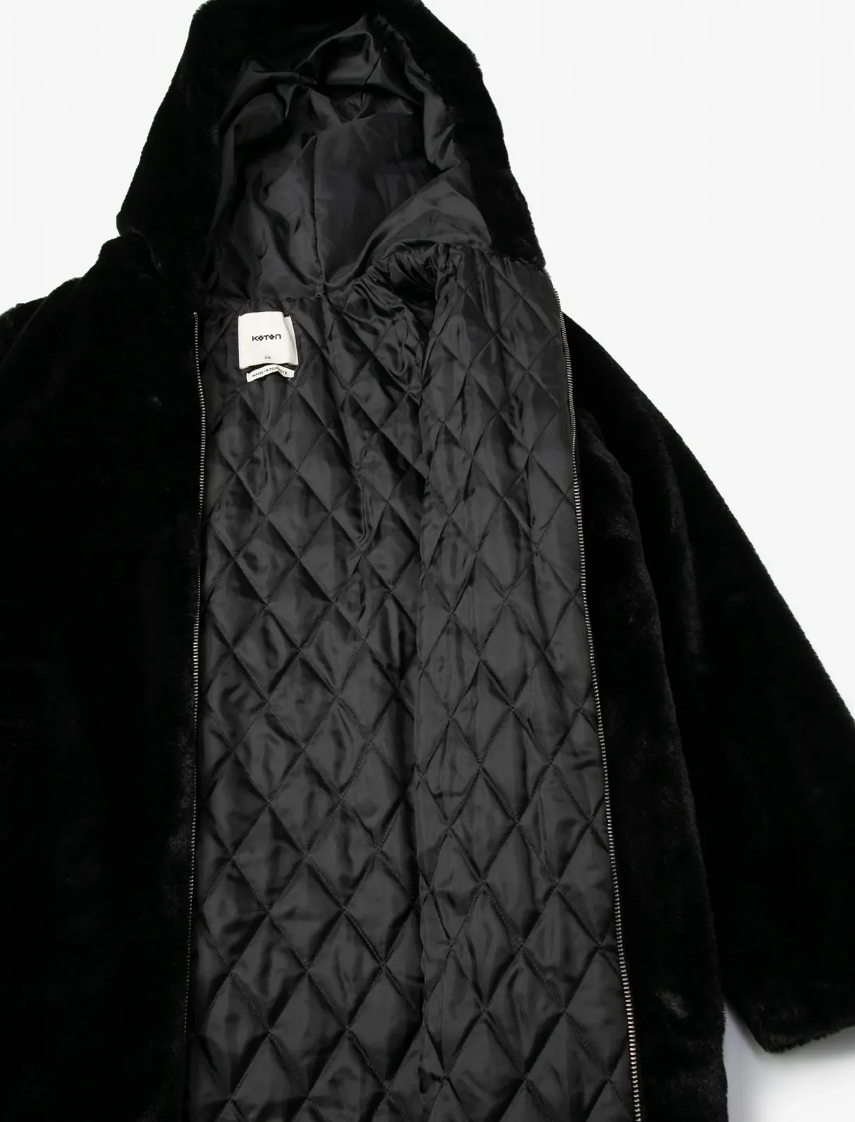 Пальто Teddy Koton Жіноче З капюшоном Довгий рукав Кишеня та блискавка Деталь, фото №5