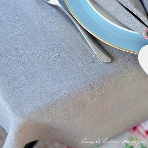 Скатертина Linen & Cotton Florence Luxury 100% льон з мережкою synthetic.ua - Фото 1