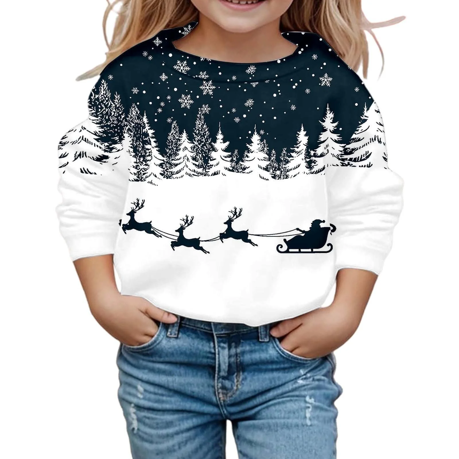 Пуловер для девочек - зимняя флисовая толстовка для мальчиков и девочек с модным принтом - уютный пуловер для детей, мягкая повседневная рубашка с длинными рукавами для активного отдыха в холодную погоду, фото №4 Пуловер для девочек - зимняя флисовая толстовка для мальчиков и девочек с модным принтом - уютный пуловер для детей, мягкая повседневная рубашка с длинными рукавами для активного отдыха в холодную погоду, фото №4