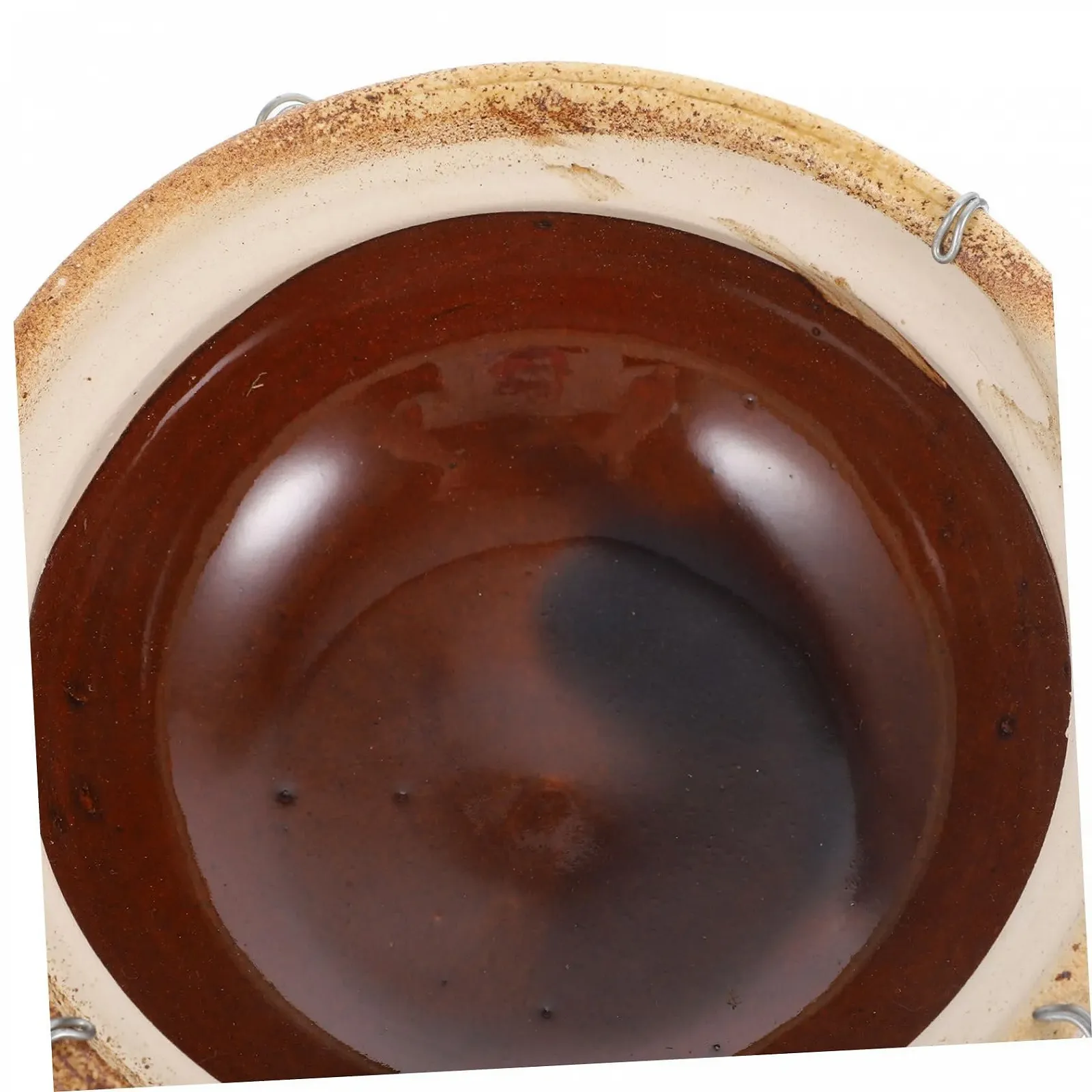 Кастрюля керамическая с ручкой 0.5 л для плиты и духовки коричневая, фото №9