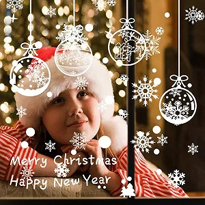 Наклейки на вікна Сніжинки та зірки 43 х 30 см 4 шт. synthetic.ua - Фото 1