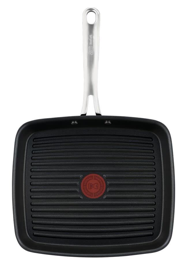 Сковорода-гриль Tefal Jamie Oliver Cooks Classic 23 x 27 см, литий алюміній, покриття Titanium 3x, глибина Thermal Signal, для всіх типів плит, індукційна, чорна, фото №4