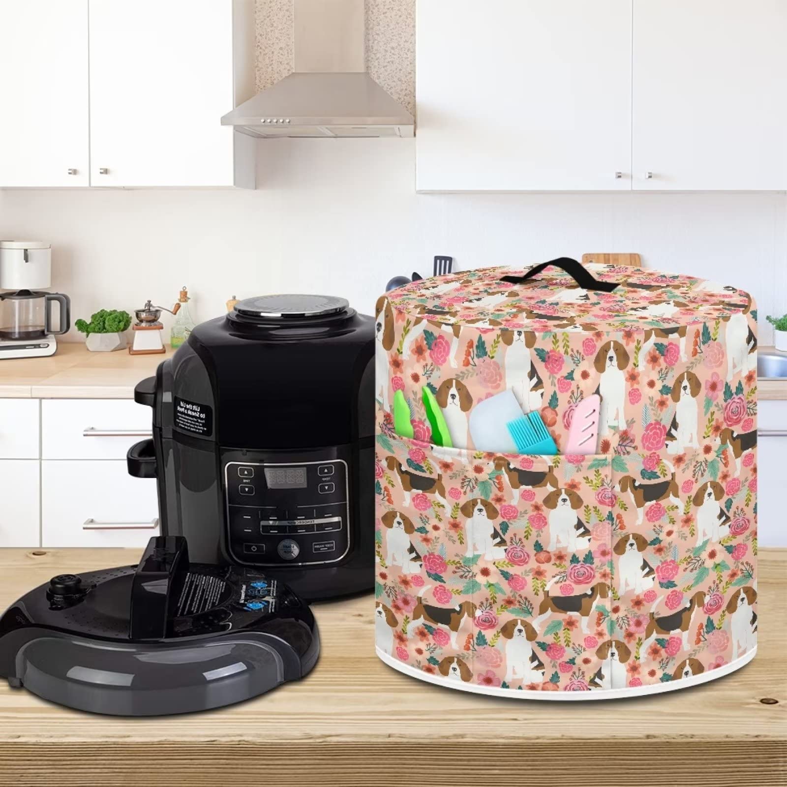 Чехол ZIATUBLES Slow Cooker Beagle Dog Floral Pattern 3 Quart, фото №3
