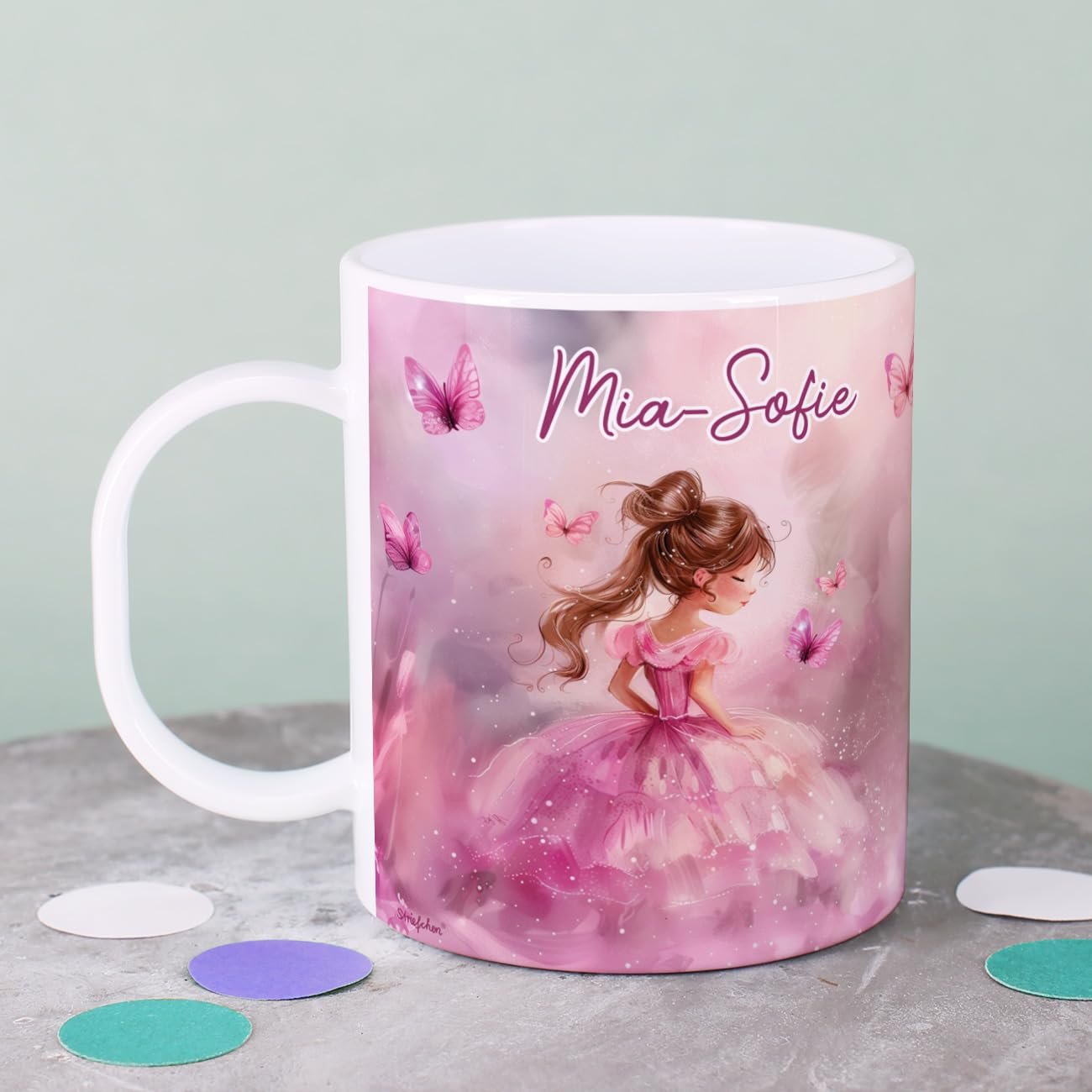 Дитяча пластикова чашка Striefchen Рожева принцеса, фото №3