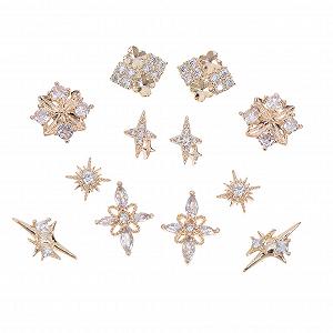 Металлические подвески для ногтей со стразами Vintage для маникюра, 12 шт. - Фото 1