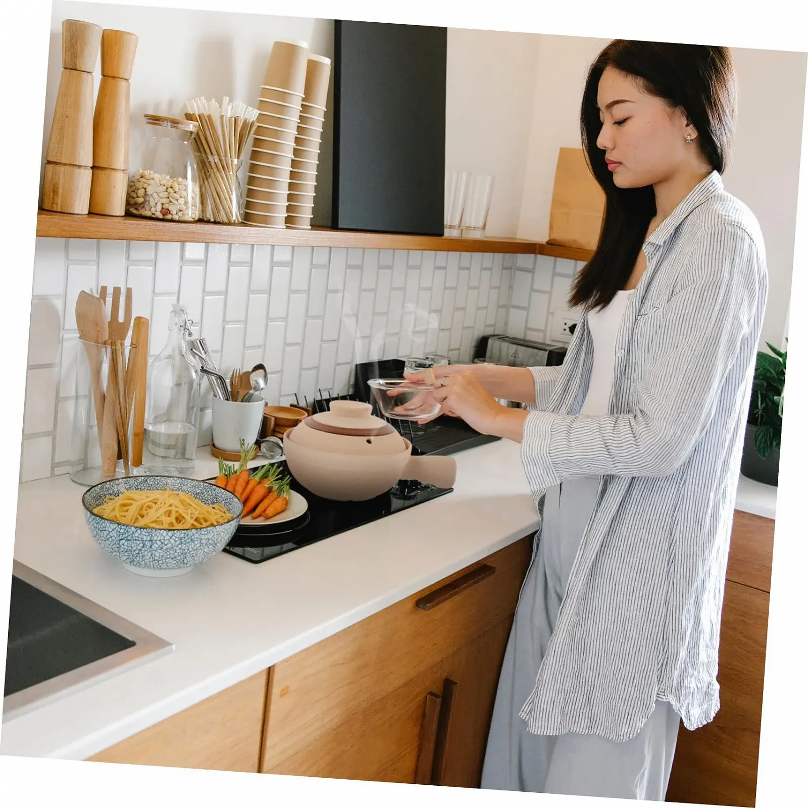 Керамічний Ківш VALICLUD з кришкою термостійкий для супів та рису, фото №9