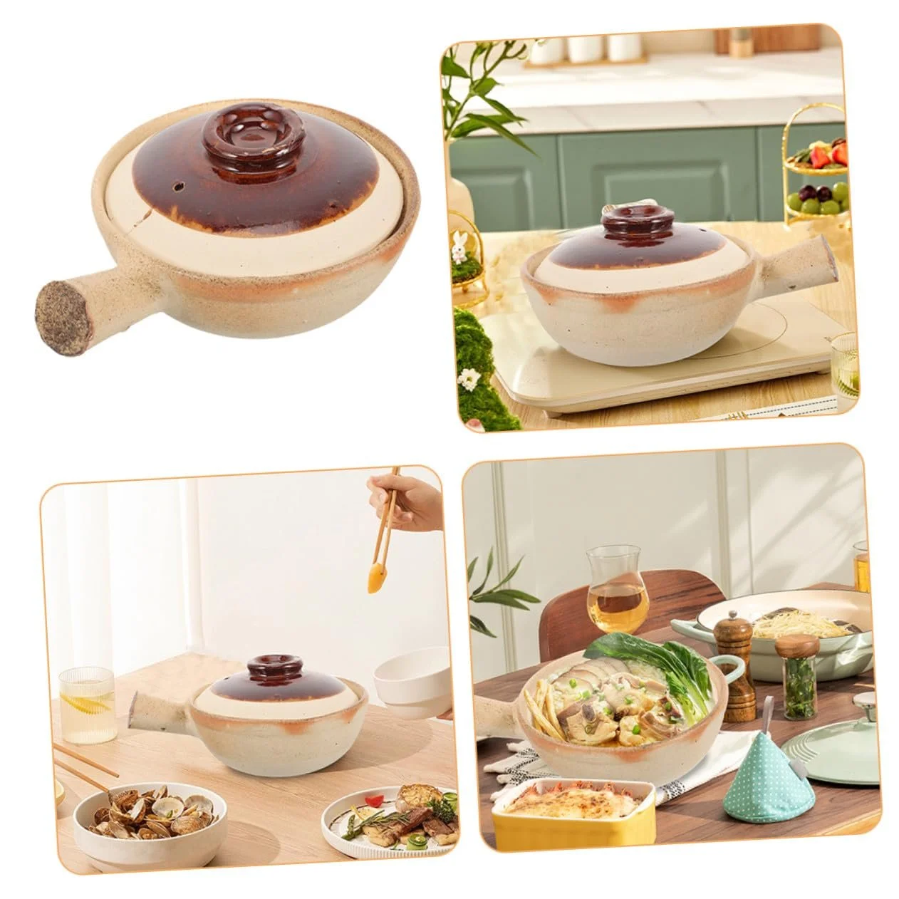 Ківш керамічний Ipetboom З ручкою термостійкий, фото №5