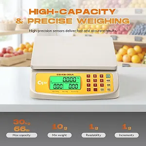Ваги кухонні цифрові CGOLDENWALL 30 кг/1 г Торгові з розрахунком ціни KG/LB/OZ synthetic.ua - Фото 1