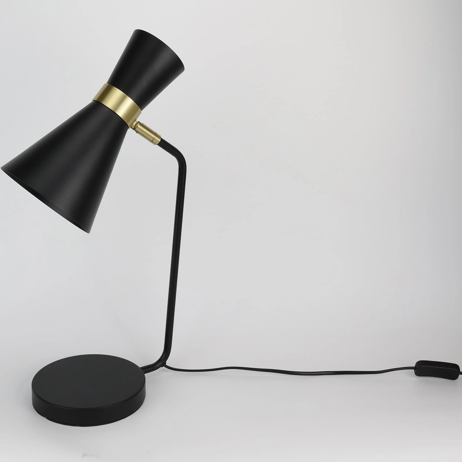 Настільна лампа Alpinaluz Modern Nordic Металева з поворотним плафоном E27 Чорна із золотом, фото №8