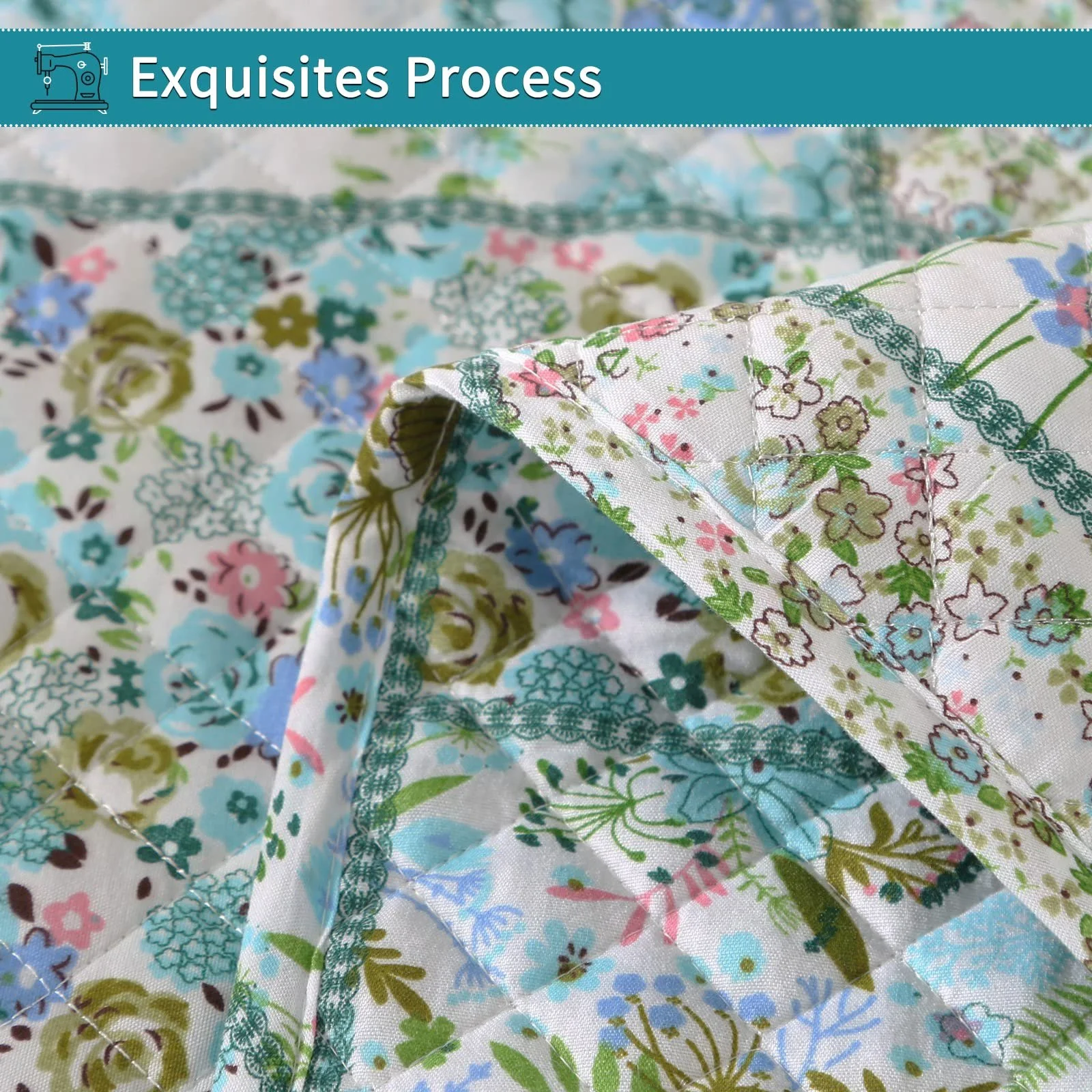 Покривало Qucover, клаптиковий візерунок, односпальне, невелика клаптикова Покривало з мікрофібри, фото №3 Покривало Qucover, клаптиковий візерунок, односпальне, невелика клаптикова Покривало з мікрофібри, фото №3