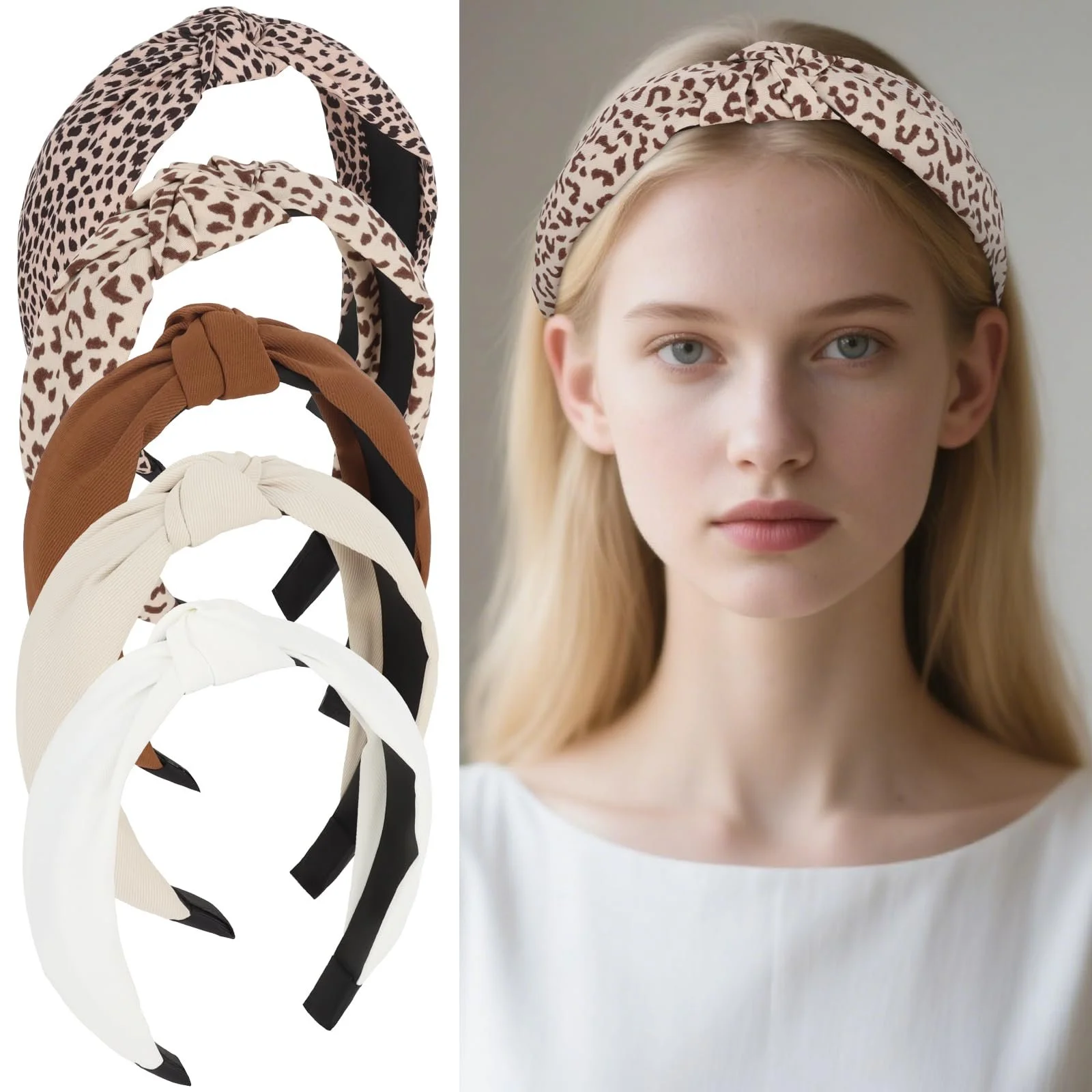 Набір з 5 жіночих обручів для волосся з бантом, фото №1