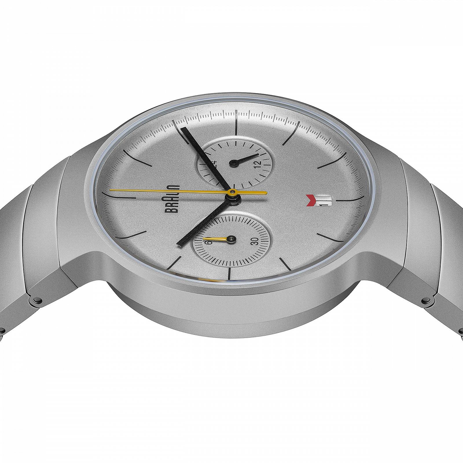 Мужские часы-хронограф Braun с кварцевым механизмом с ремешком из нержавеющей стали или кожаным ремешком, фото №4