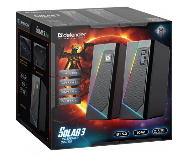 Акустична система 2.0 Defender Solar 3 10 Вт BT/Light USB, фото №5