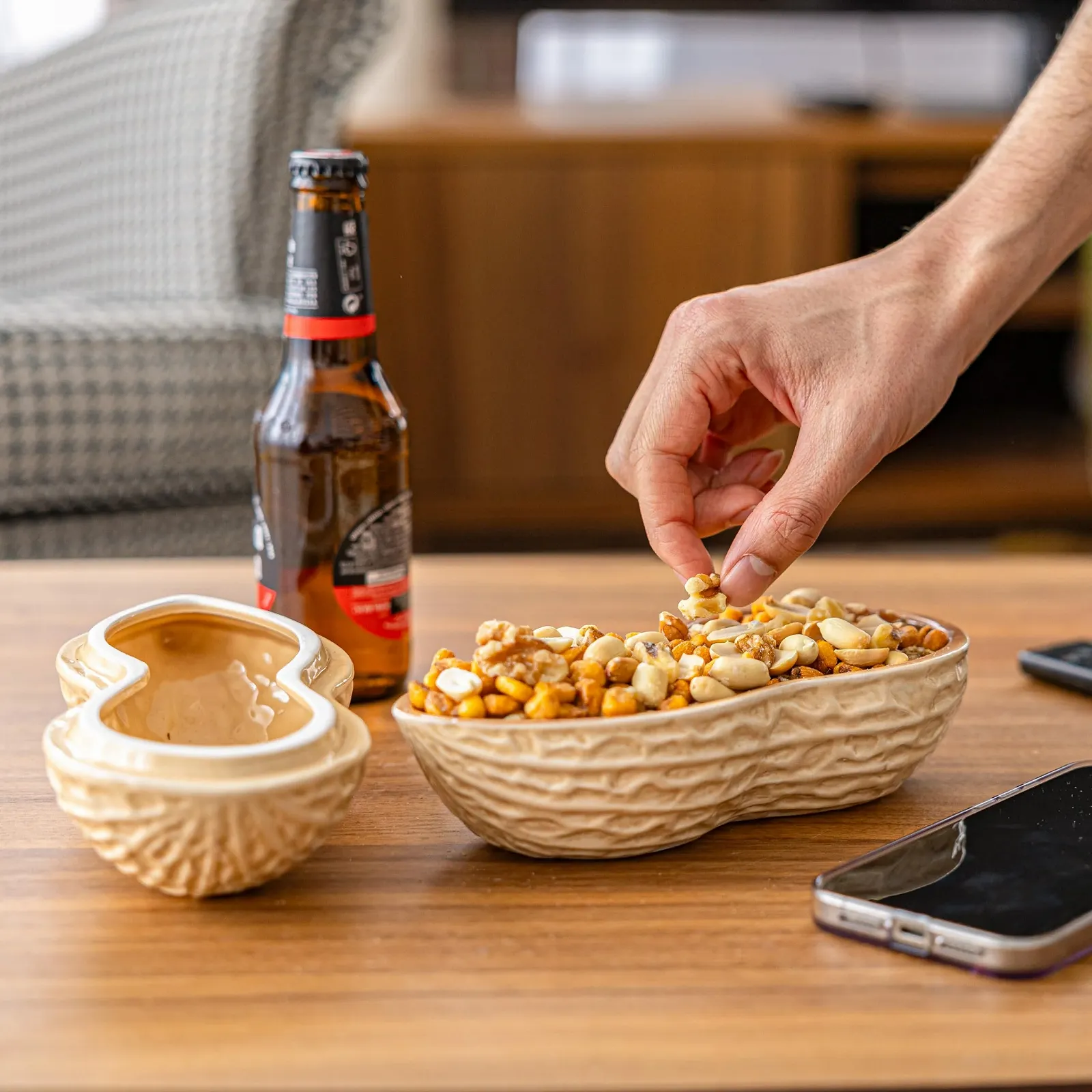 Миска Fisura Peanut для снеков, для арахиса 20 x 12 см, коричневая, фото №5