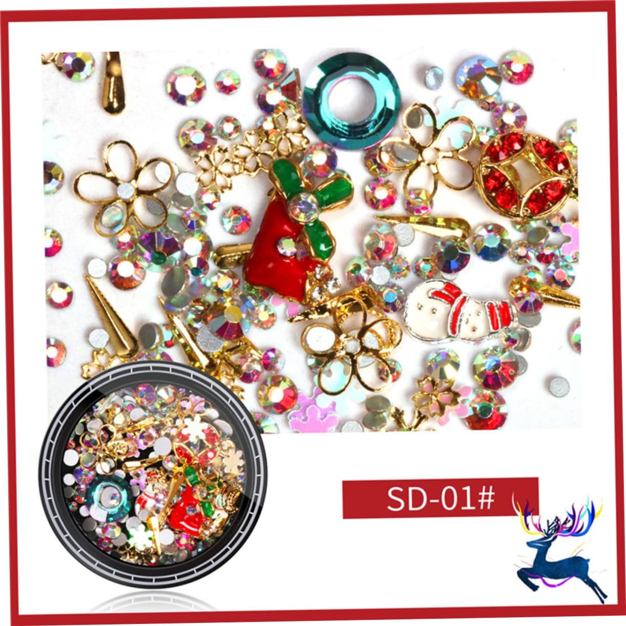 Украшение для ногтей Новогоднее 3 набора Маникюрные сплавные заклепки Украшение для ногтей для женщин, фото №7