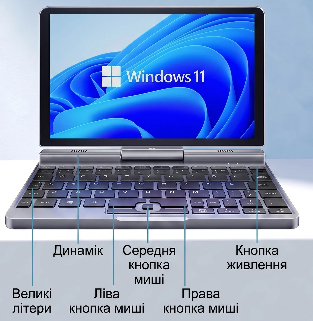 Ноутбук 8" KOOFORWAY BP8 Intel N100 RAM 12GB SSD 512GB Win11 Алюмінієвий корпус (UKR), фото №4