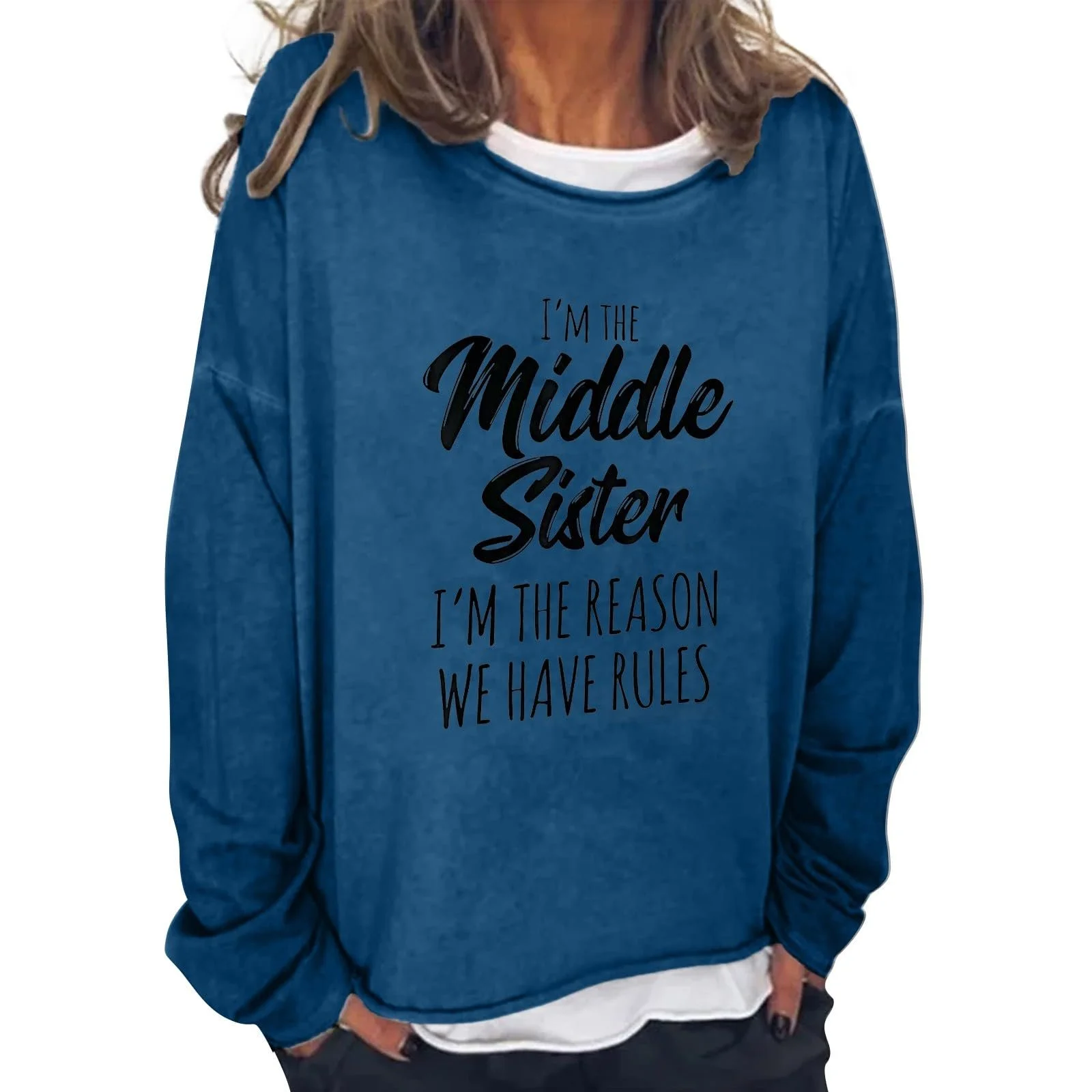 Жіночий світшот Generisch Вінтажний принт Вільний крій, фото №1