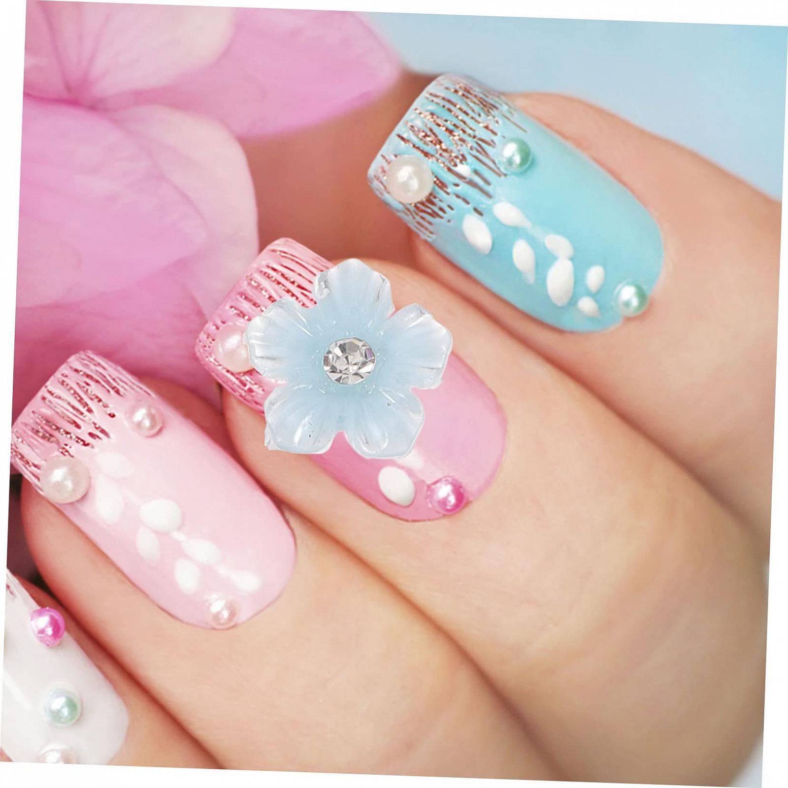 Украшения для ногтей PLAFOPE 2 пакета с цветочным узором, подвески-стразы для акриловых ногтей, аксессуары для DIY маникюра, маленькие украшения для ногтей, фото №6