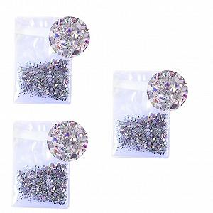 Стразы для ногтей Beavorty 3 набора кристалл 3D круглые плоские для акриловых ногтей, 1440 штук * 3 - Фото 1