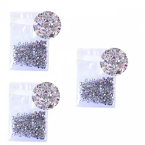 Стразы для ногтей Beavorty 3 набора кристалл 3D круглые плоские для акриловых ногтей, 1440 штук * 3 - Фото 1