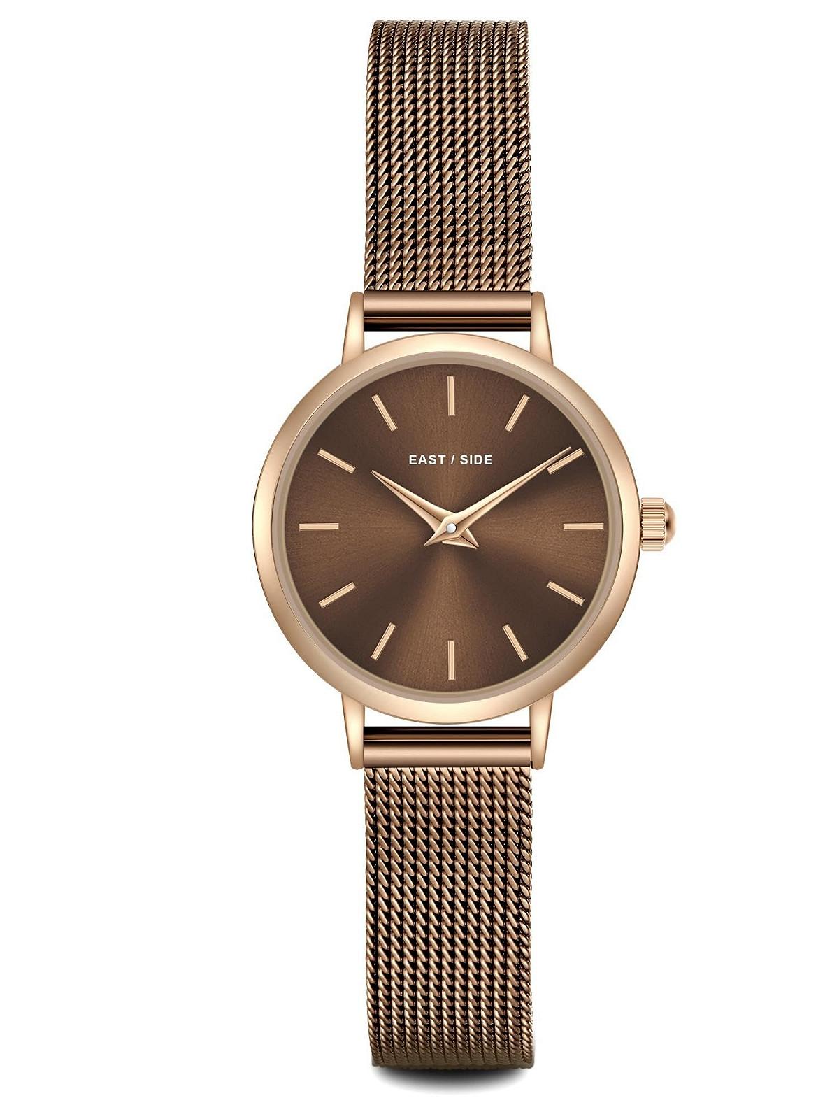 Жіночий годинник Eastside 10080142, аналоговий, кварцовий механізм, коричневий браслет з нержавіючої сталі, фото №1 Жіночий годинник Eastside 10080142, аналоговий, кварцовий механізм, коричневий браслет з нержавіючої сталі, фото №1