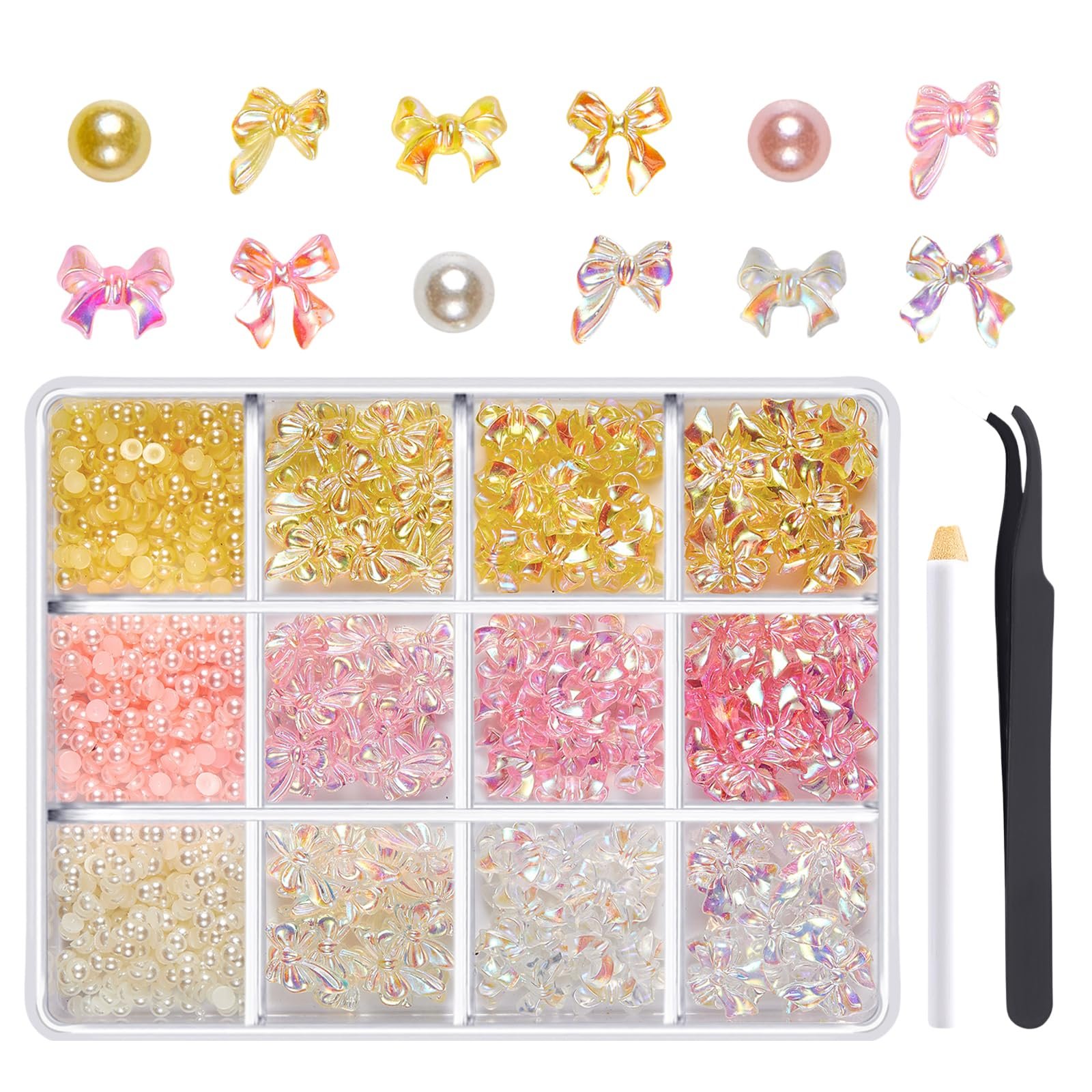 Стрази для нігтів 3D смола, 1 коробка, фото №2