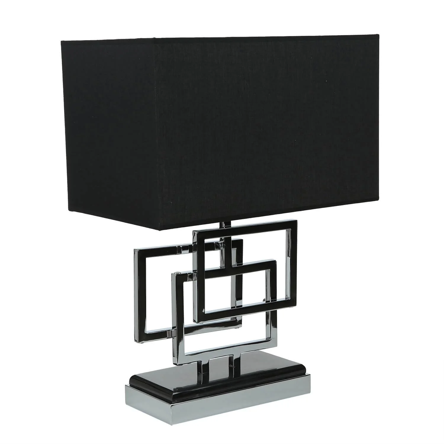 Настільна лампа Licht-Erlebnisse Square 49 см сріблясто-чорна метал тканина, фото №3