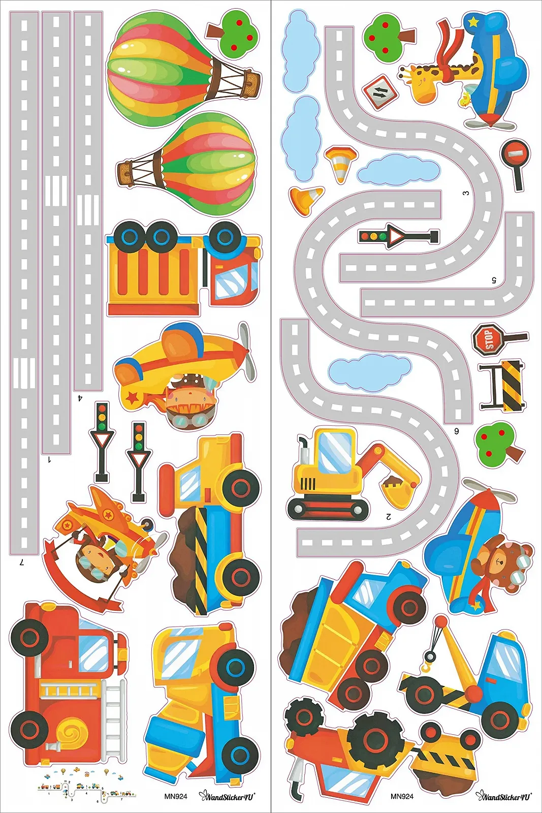 Наклейка на стіну WandSticker4U TuTu Road Traffic 240 x 110 см Colourful, фото №8 Наклейка на стіну WandSticker4U TuTu Road Traffic 240 x 110 см Colourful, фото №8