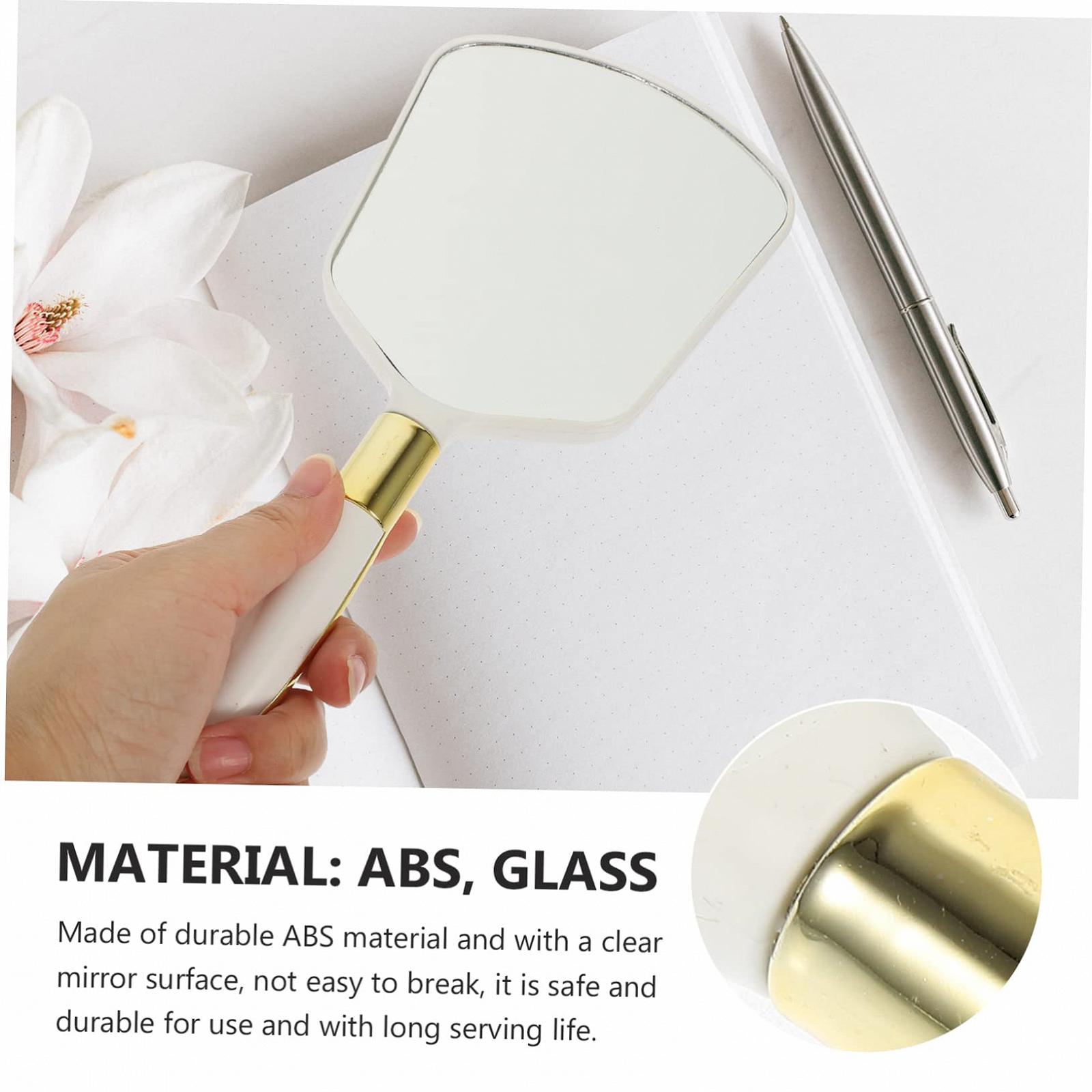 Набір Miss Accessories Єгипетські Пляшки ABS Білі 2 Дзеркала для Макіяжу Скляні Портативні Ручні Косметичні, фото №2