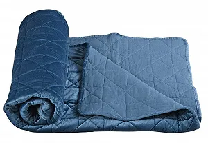 Покрывало Бархатное одеяло Синий Плед Хлопковое одеяло 140 x 200 см kds023 Palazzo Exclusive - Фото 1