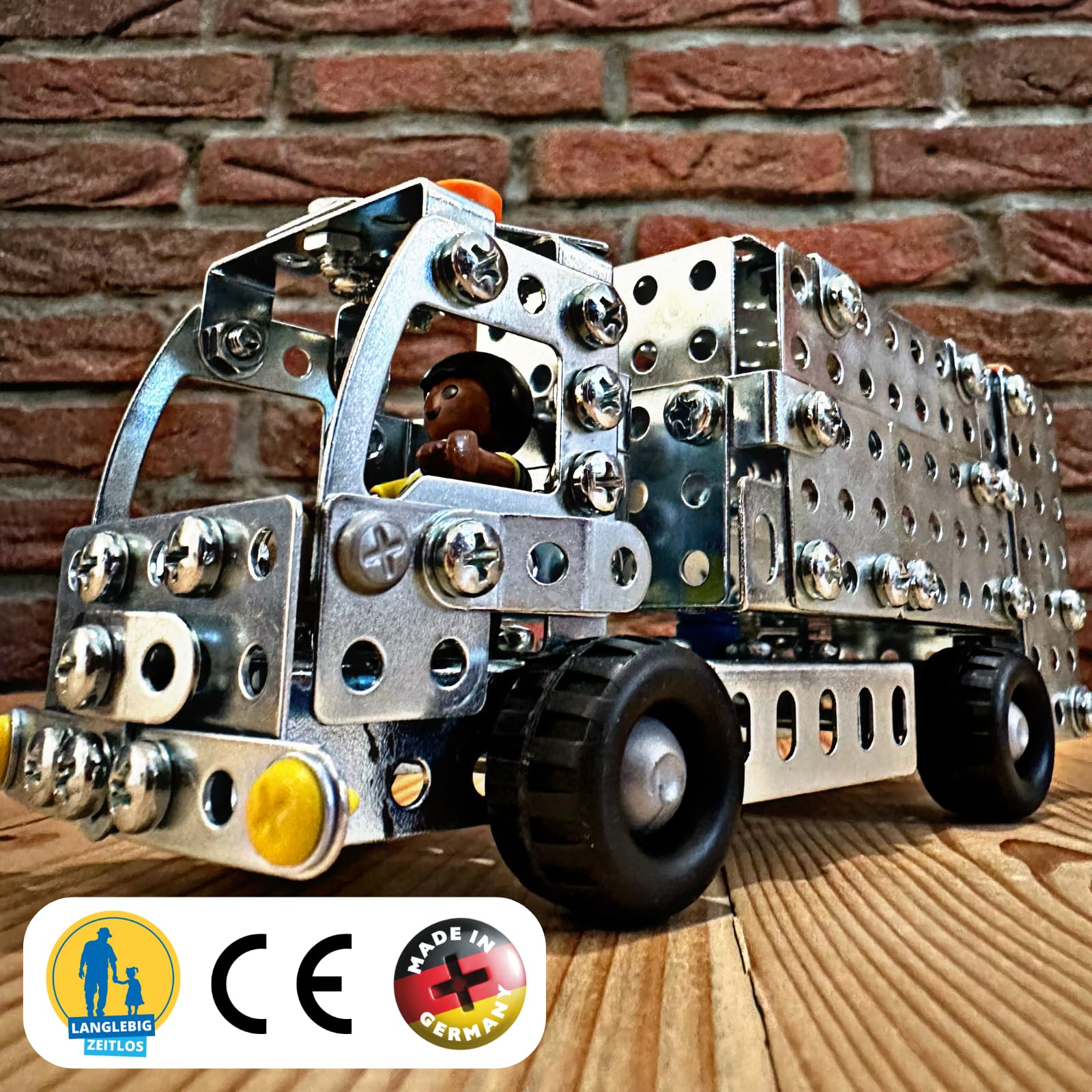 Конструктор Eitech Model 00281 Металевий Набір - Сміттєвоз, 280 компонентів, Нахиляюча Сміттєва Машина, Модель Транспортного Засобу, Приблизно 20 см, фото №5