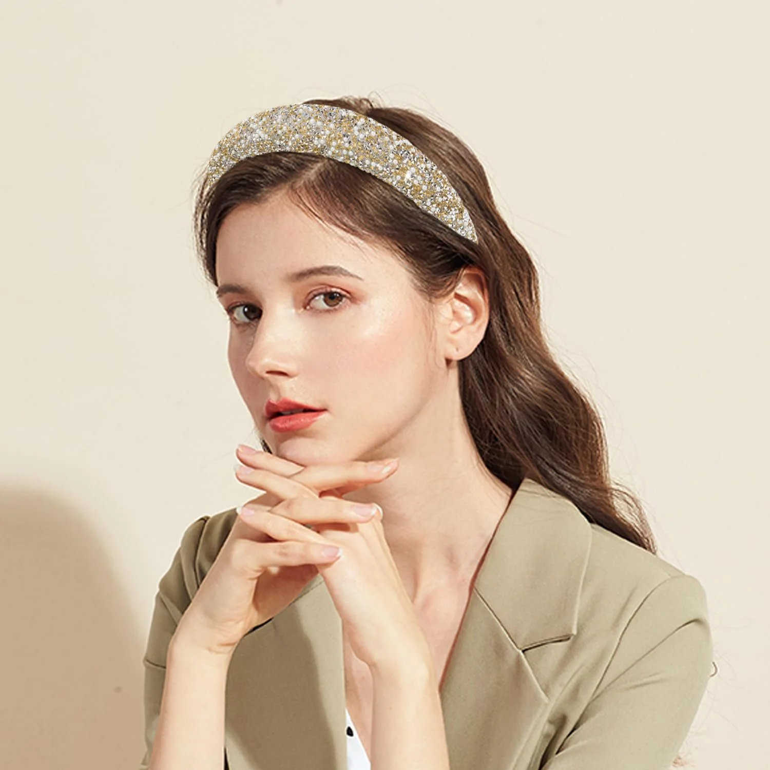 Обруч для волосся з перлами та стразами, фото №6 Обруч для волосся з перлами та стразами, фото №6