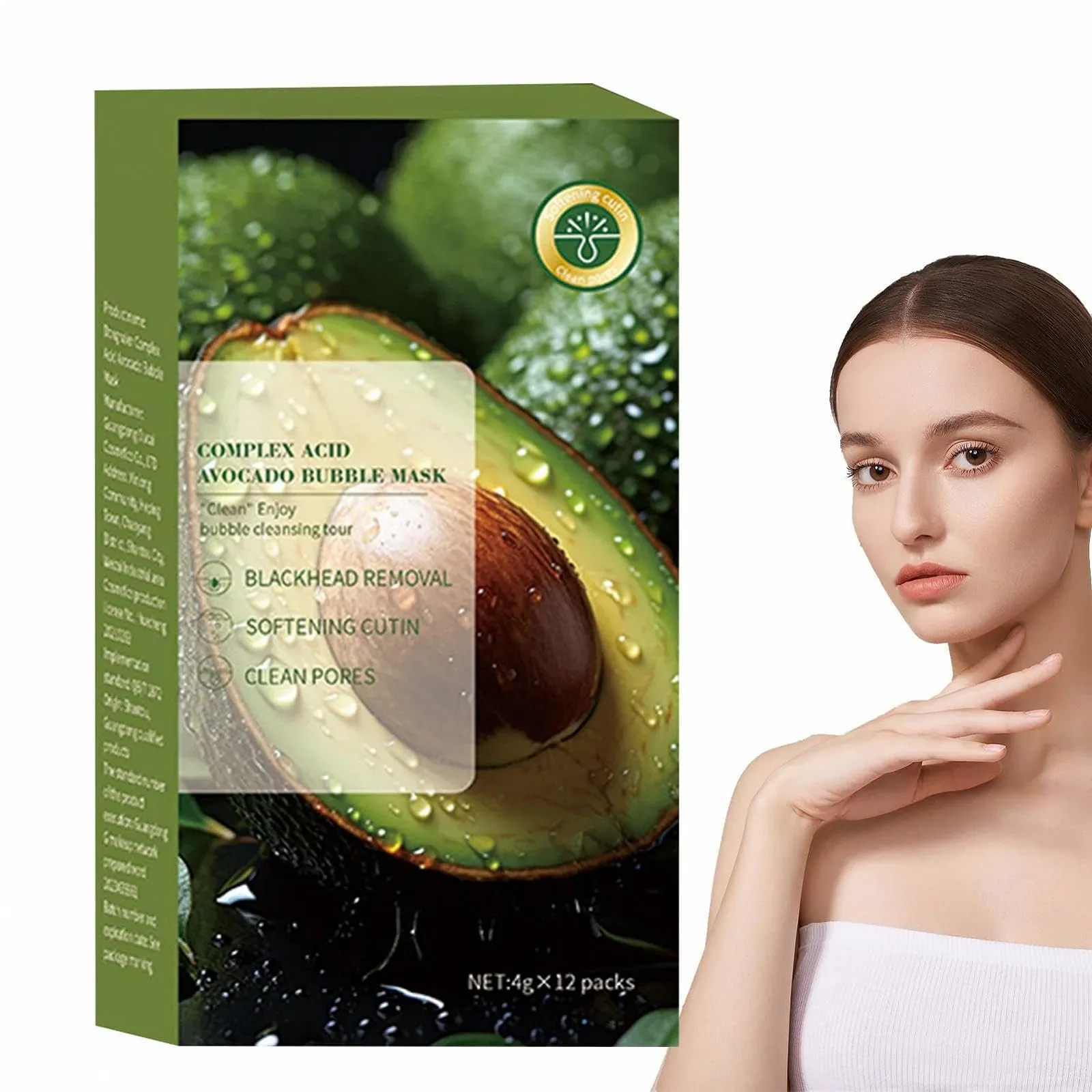 Бульбашкова маска для обличчя з авокадо Purifying Masque Зволоження, 12 шт, фото №7