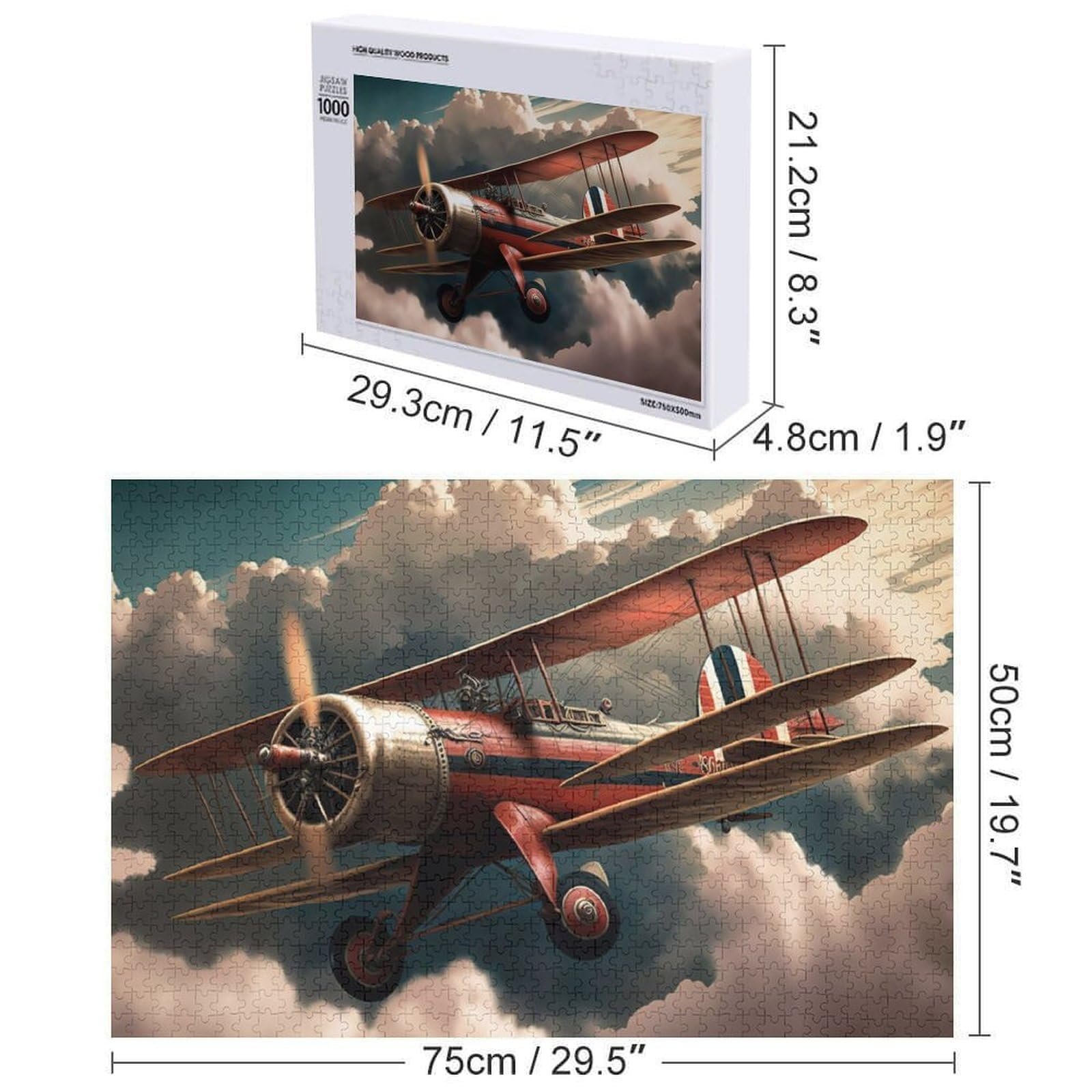 Деревянный пазл Aeroplane 1000 деталей (75 x 50 см), фото №2