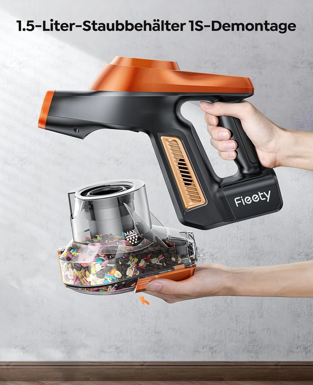 Бездротовий пилосос Fieety Ultra 8 Orange, фото №8 Бездротовий пилосос Fieety Ultra 8 Orange, фото №8