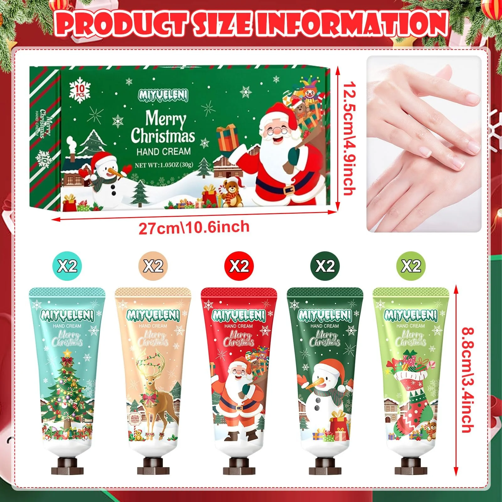 Набор кремов для рук 10 шт Рождественский набор мини-кремов для рук Рождественский подарочный набор кремов для рук Увлажняющий крем для рук Рождественские подарки Мелкие предметы для Адвент-календаря Женщинам, фото №2 Набор кремов для рук 10 шт Рождественский набор мини-кремов для рук Рождественский подарочный набор кремов для рук Увлажняющий крем для рук Рождественские подарки Мелкие предметы для Адвент-календаря Женщинам, фото №2