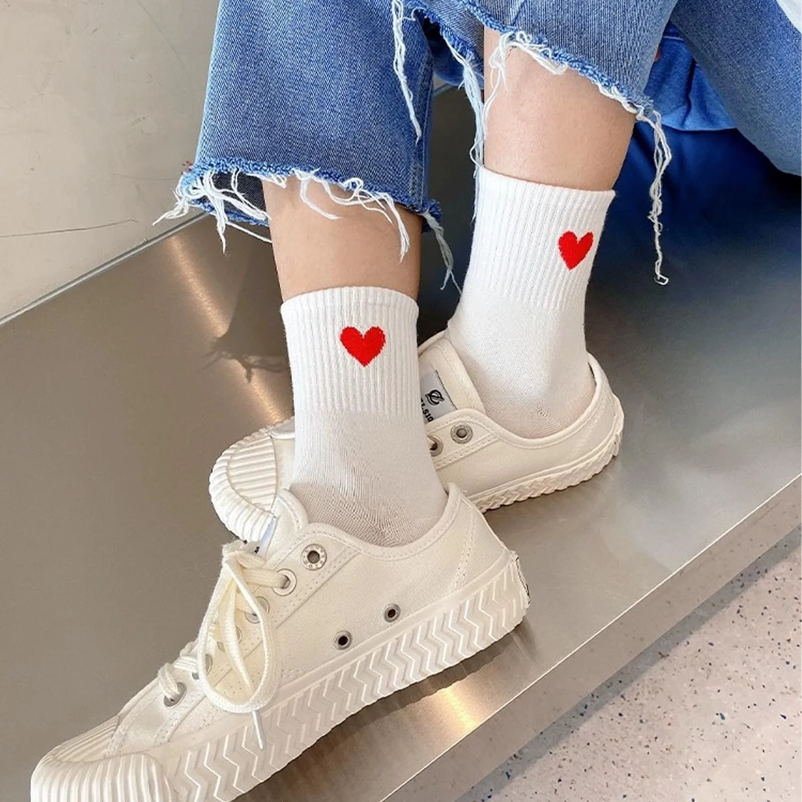 Шкарпетки Жіночі Повсякденні з сердечками 6 пар, розмір 37-42, фото №6