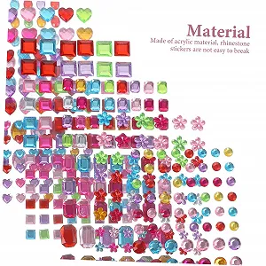 Самоклеящиеся наклейки Lurrose 12 листов Разные формы Сердца Квадраты Цветы Круги synthetic.ua - Фото 1
