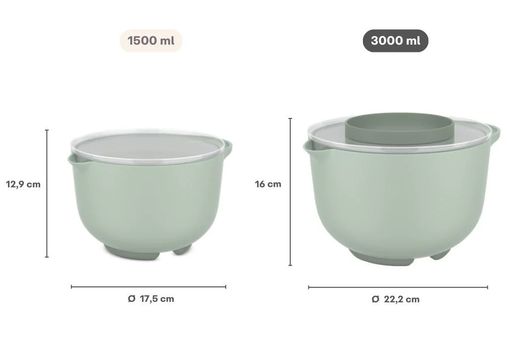 Чаша для смешивания Mepal Chef it с крышкой 3000 мл Nordic sage, фото №4