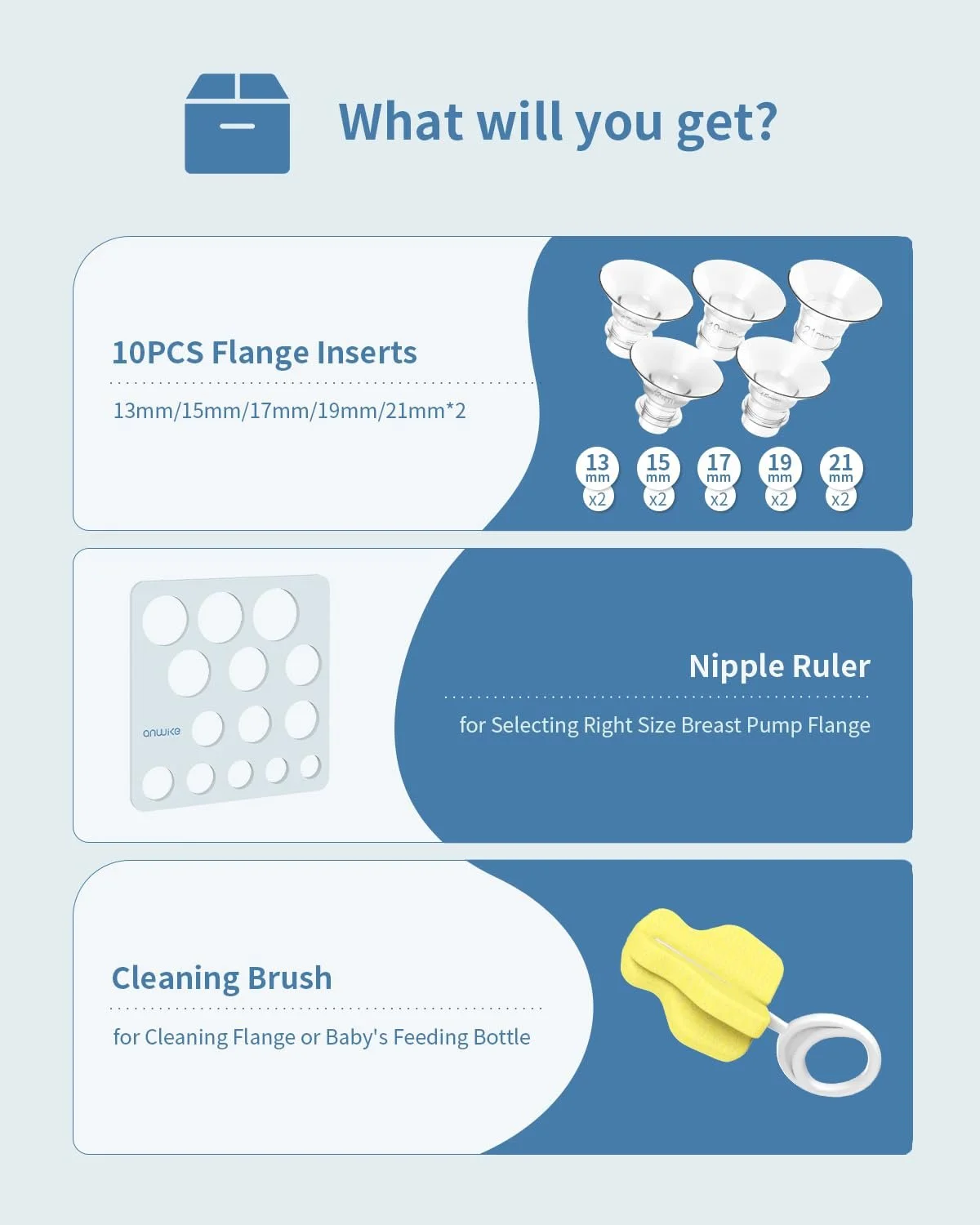 Вставка для фланця 10 шт. 13/15/17/19/21 мм, аксесуари для електричних молоковідсмоктувачів, може зменшити канал 24 мм до інших розмірів, без BPA, фото №3 Вставка для фланця 10 шт. 13/15/17/19/21 мм, аксесуари для електричних молоковідсмоктувачів, може зменшити канал 24 мм до інших розмірів, без BPA, фото №3