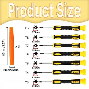 Набір викруток Torx 10 предметів T3 T4 T5 T6 T7 T8 T10 Магнітні прецизійні з важелями для розбирання synthetic.ua - Фото 1